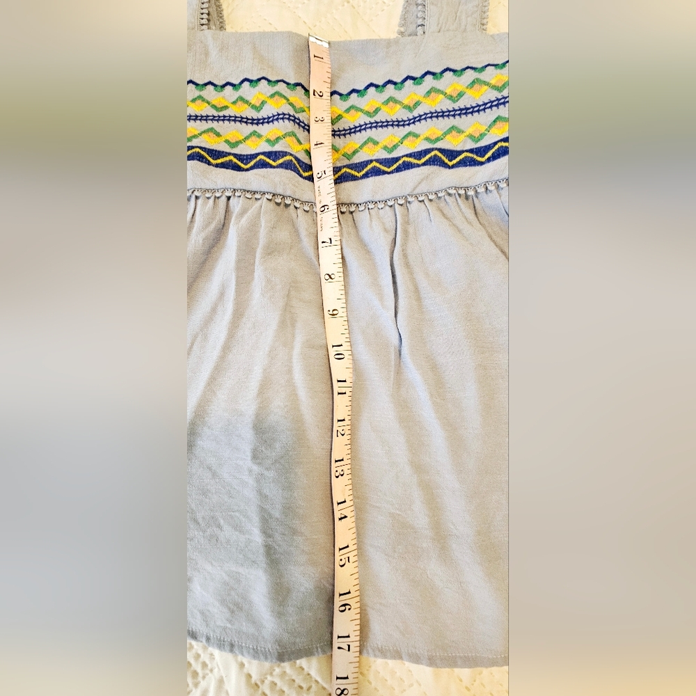 Blu Pepper Sky Blue Elastic Tank Top Women’s Embroidery Size Large - Picture 11 of 12